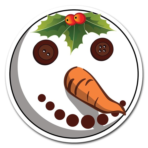 Corrugated Plastic Sign With Stakes 24in Circular-Snowman